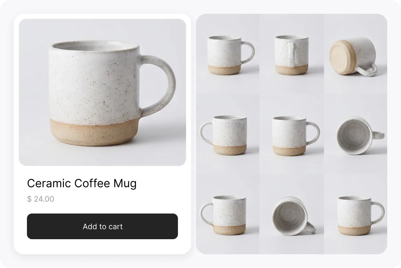 Product page visuals from every angle